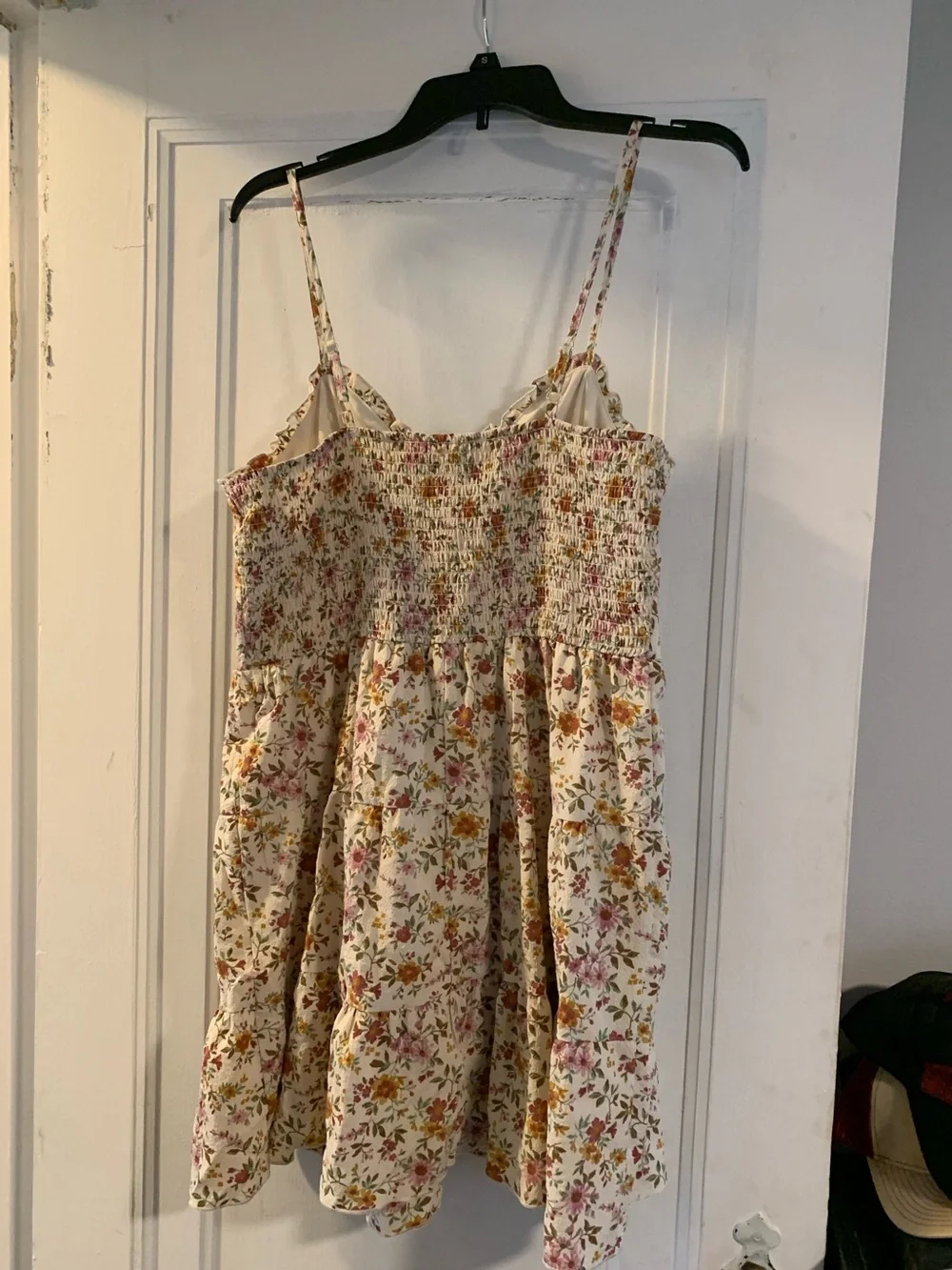 Large No Boundaries Cream Floral Spaghetti Strap Mini Dress